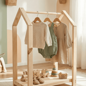Cabideiro Montessori com Sapateira – Casinha